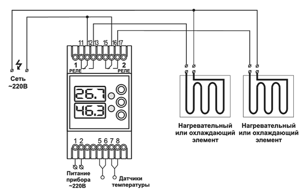 Подключения терморегулятора ТК-6